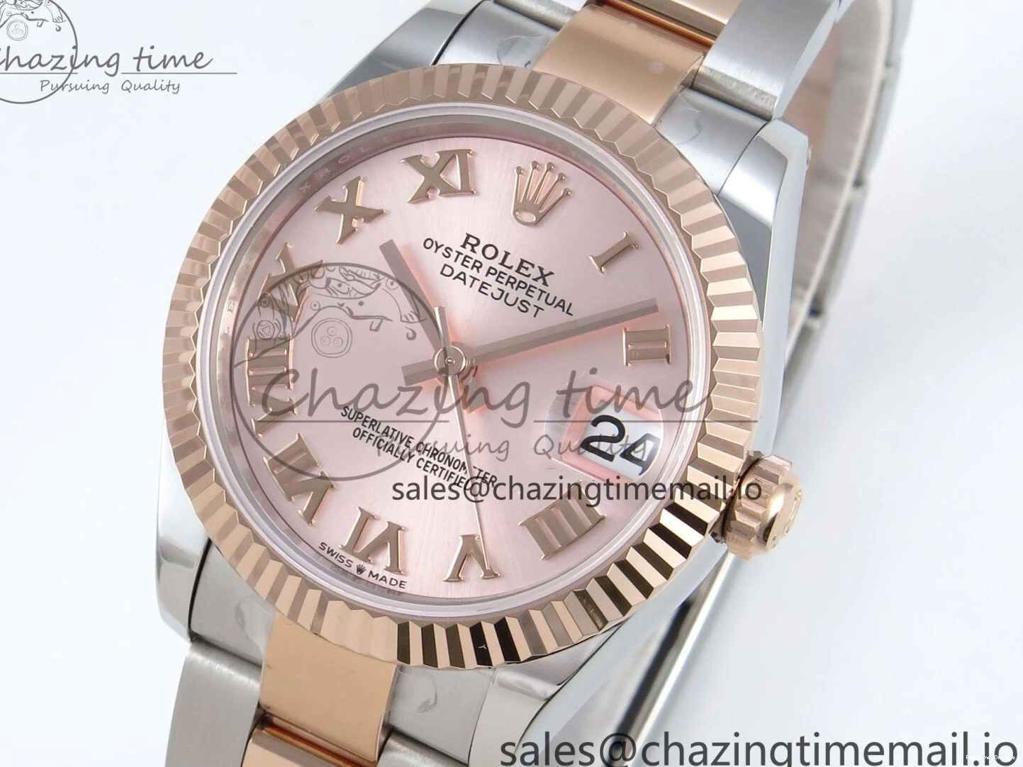 0117 Packable DateJust 31 278271 ARF 1:1 Best Edition 904L Steel RG Roman Dial on SS RG Oyster Bracelet ETA 524